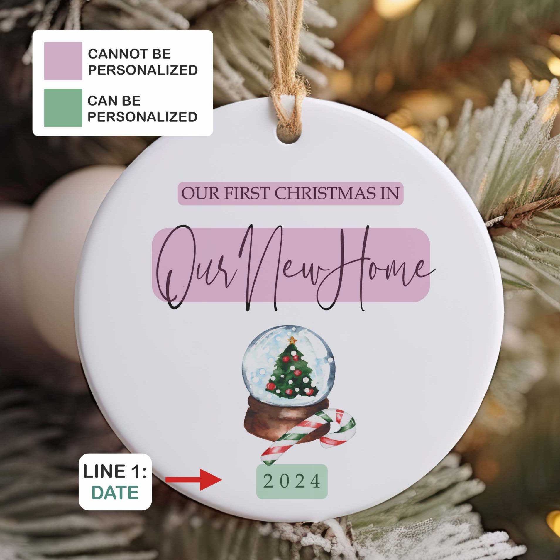 New Home Ornament - Our First Christmas in Our New Home - Personalized New House Ornament
