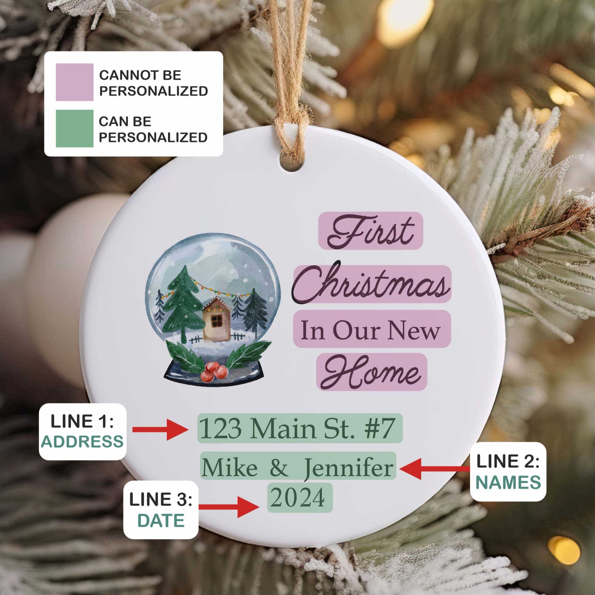 New House Ornament Personalized - First Home Christmas Ornament - New House Ornament - Realtor Closing Gift