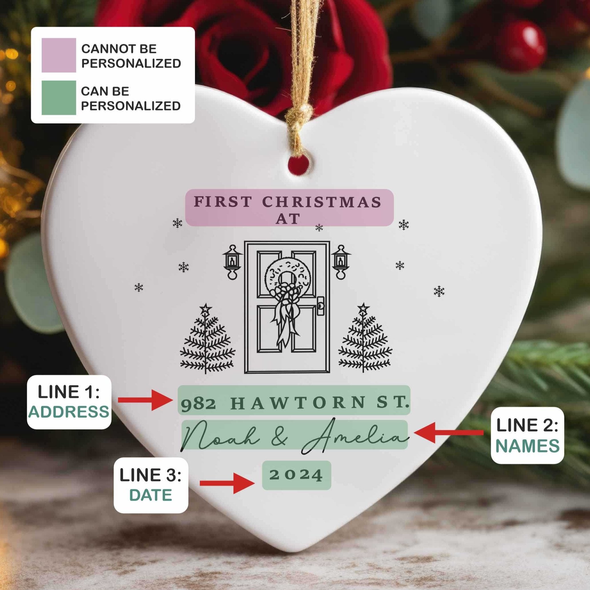New Home Ornament - Personalized New Home Keepsake - First Christmas At Address Ornament 2025