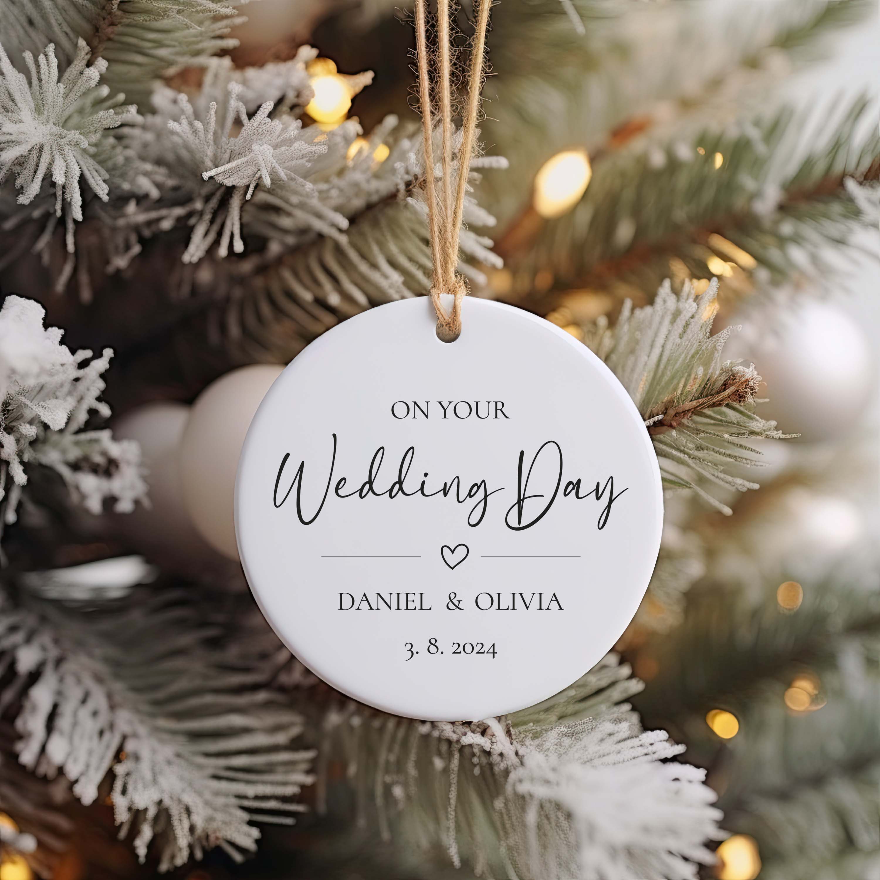 Wedding Day Ornament - Marriage Christmas Ornament - Personalized Wedding Gift 2025