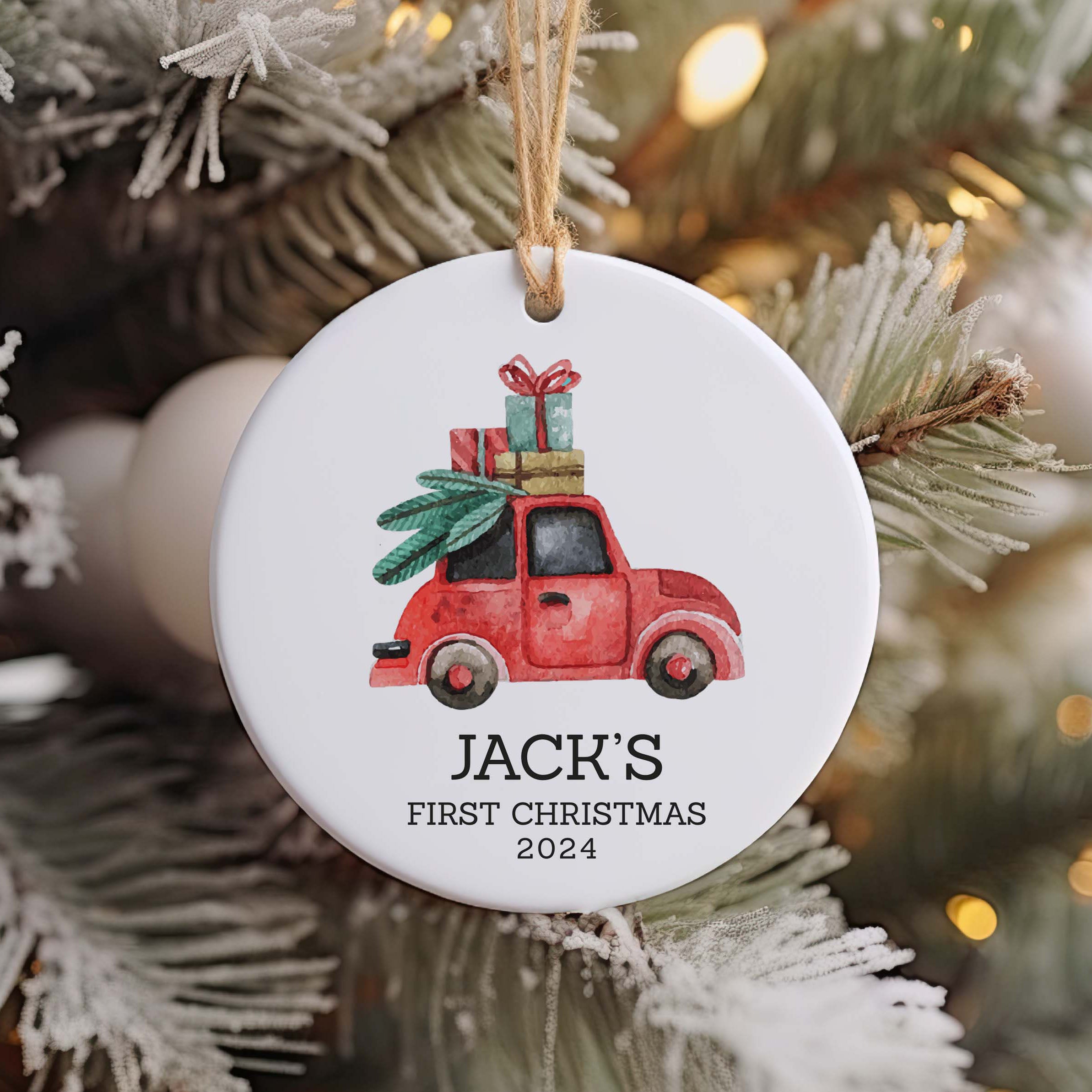 Boys Ornament - Personalized Car Christmas Ornament - Custom Boys Gift