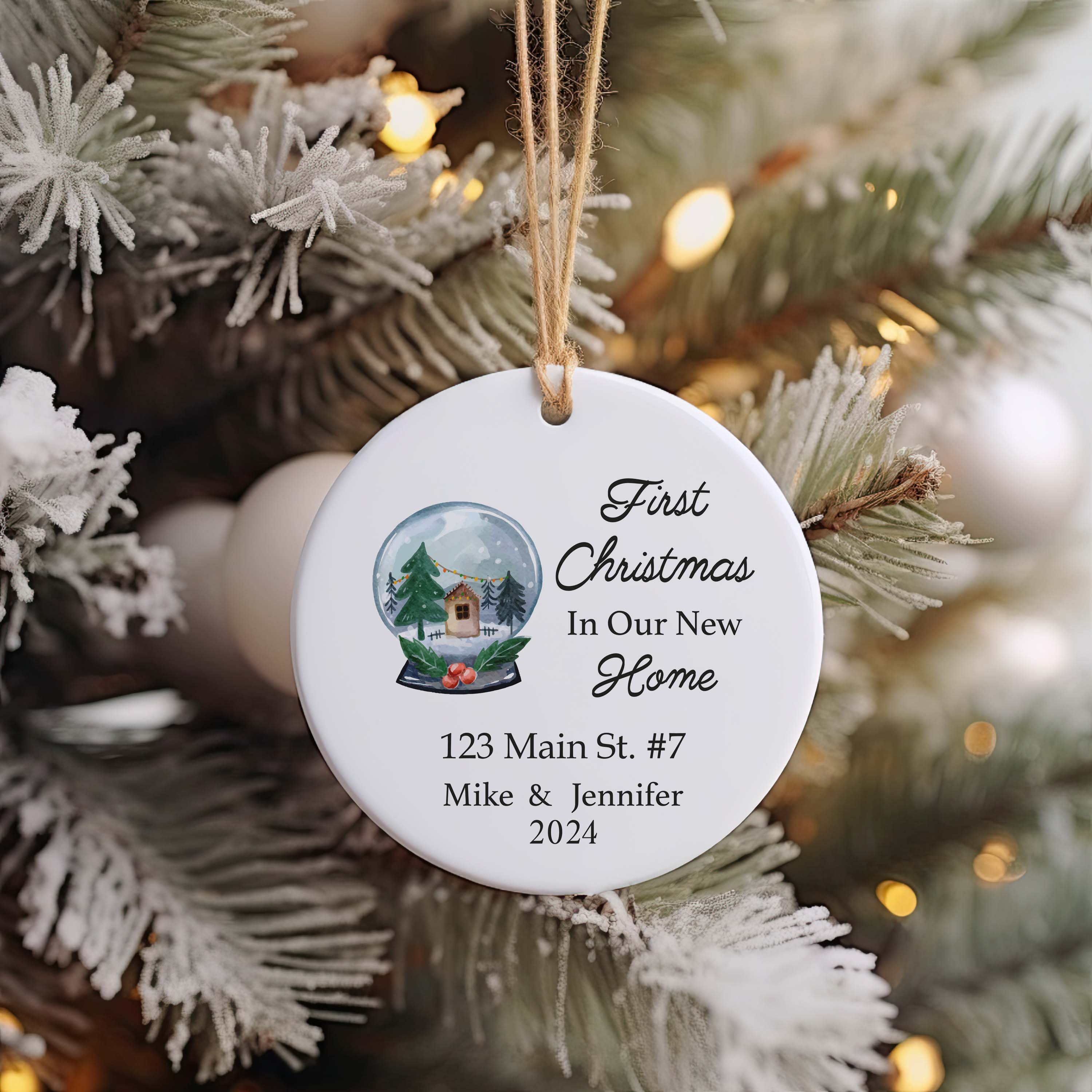 New House Ornament Personalized - First Home Christmas Ornament - New House Ornament - Realtor Closing Gift