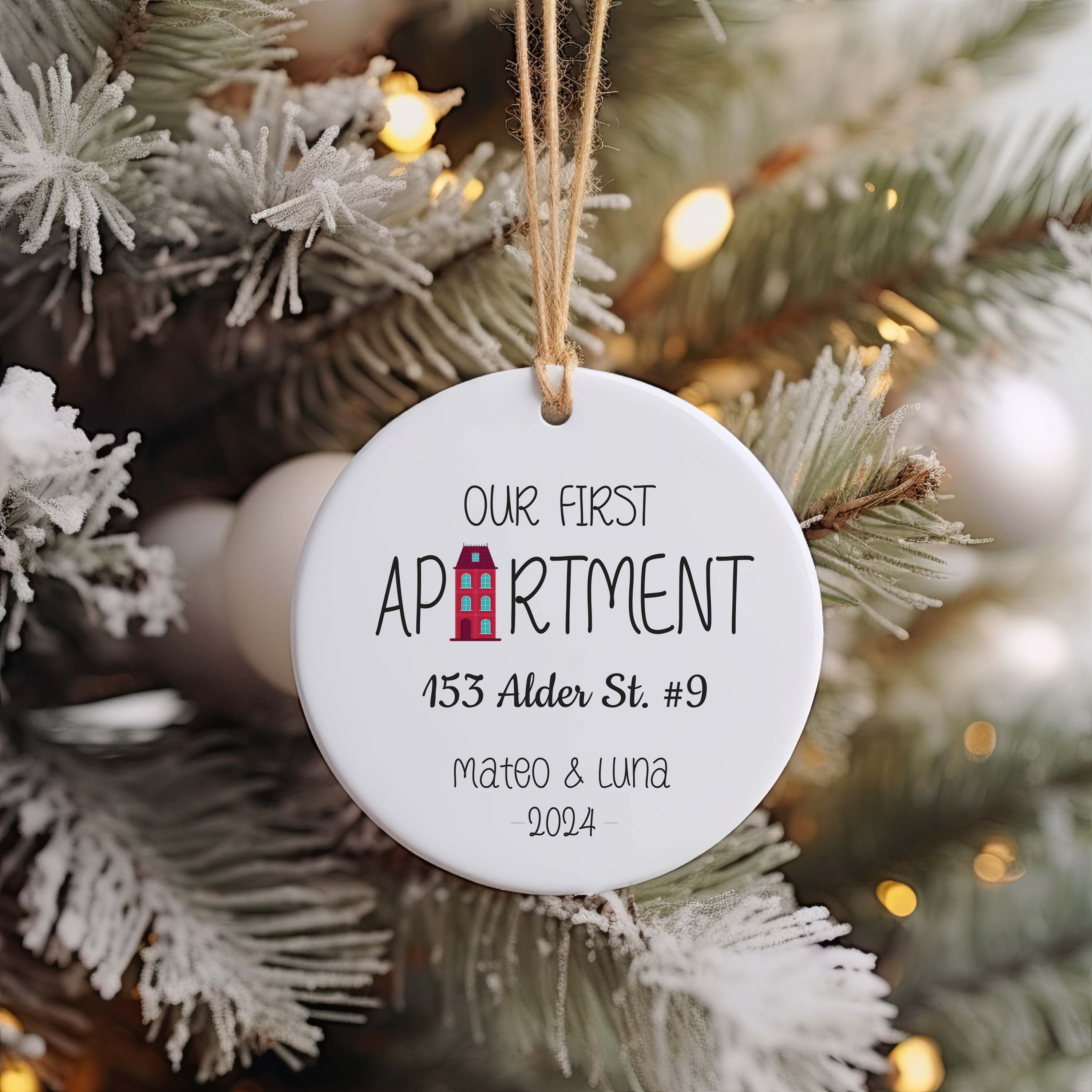 Our First Apartment Ornament Personalized - First Apartment Christmas Ornament - New House Ornament