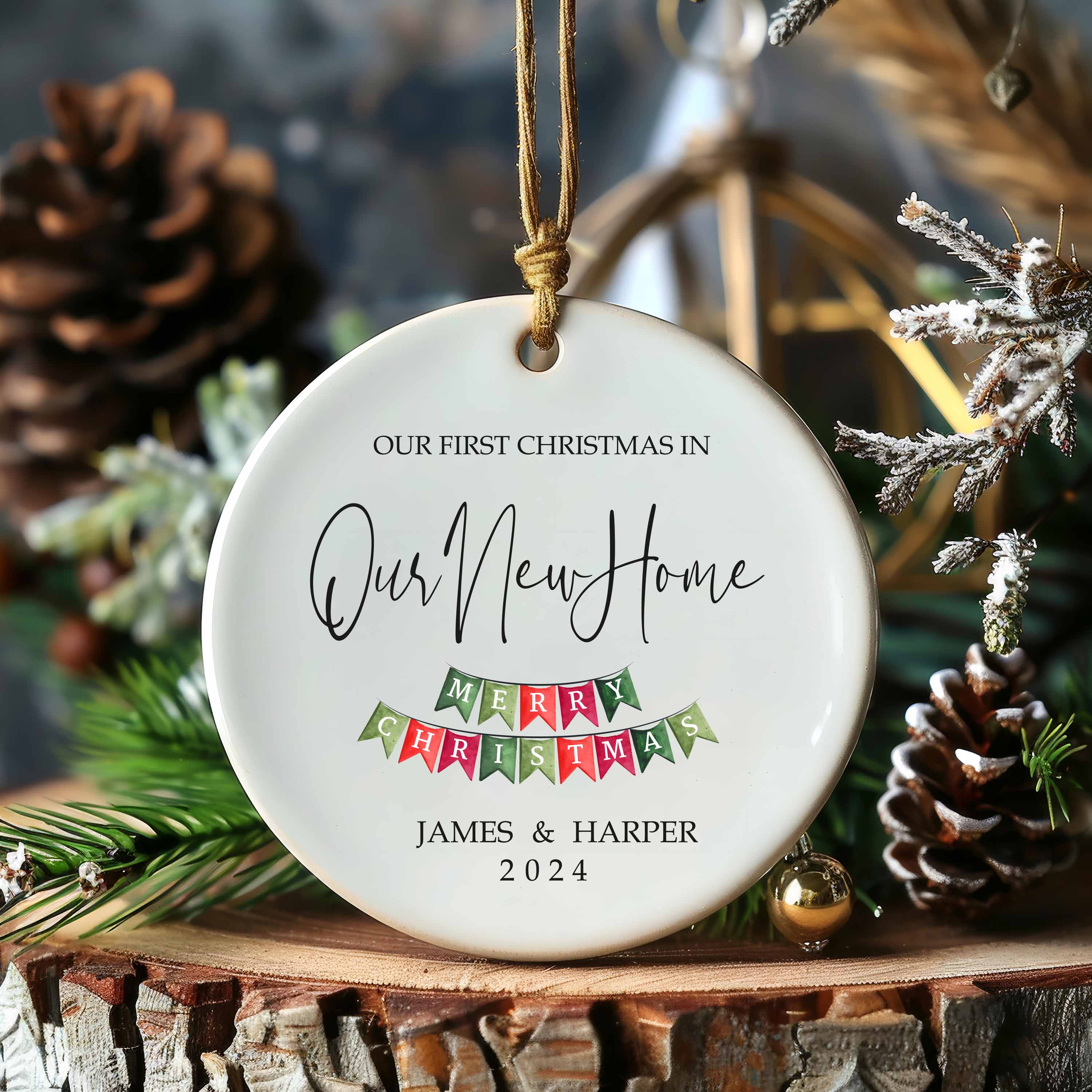 Personalized New Home Ornament - Our First Christmas in Our New Home - New House Ornament - Realtor Closing Gift