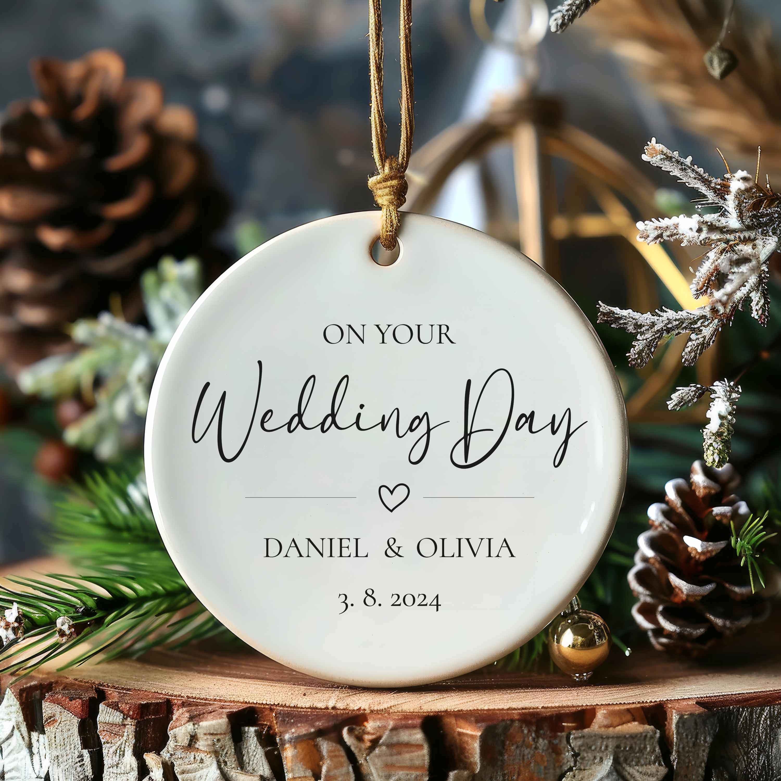 Wedding Day Ornament - Marriage Christmas Ornament - Personalized Wedding Gift 2025