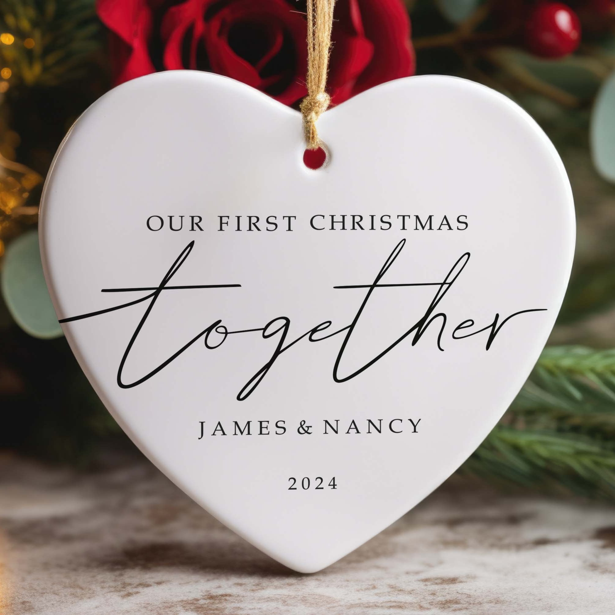 Couples Christmas Ornament - Our First Christmas Together - Personalized