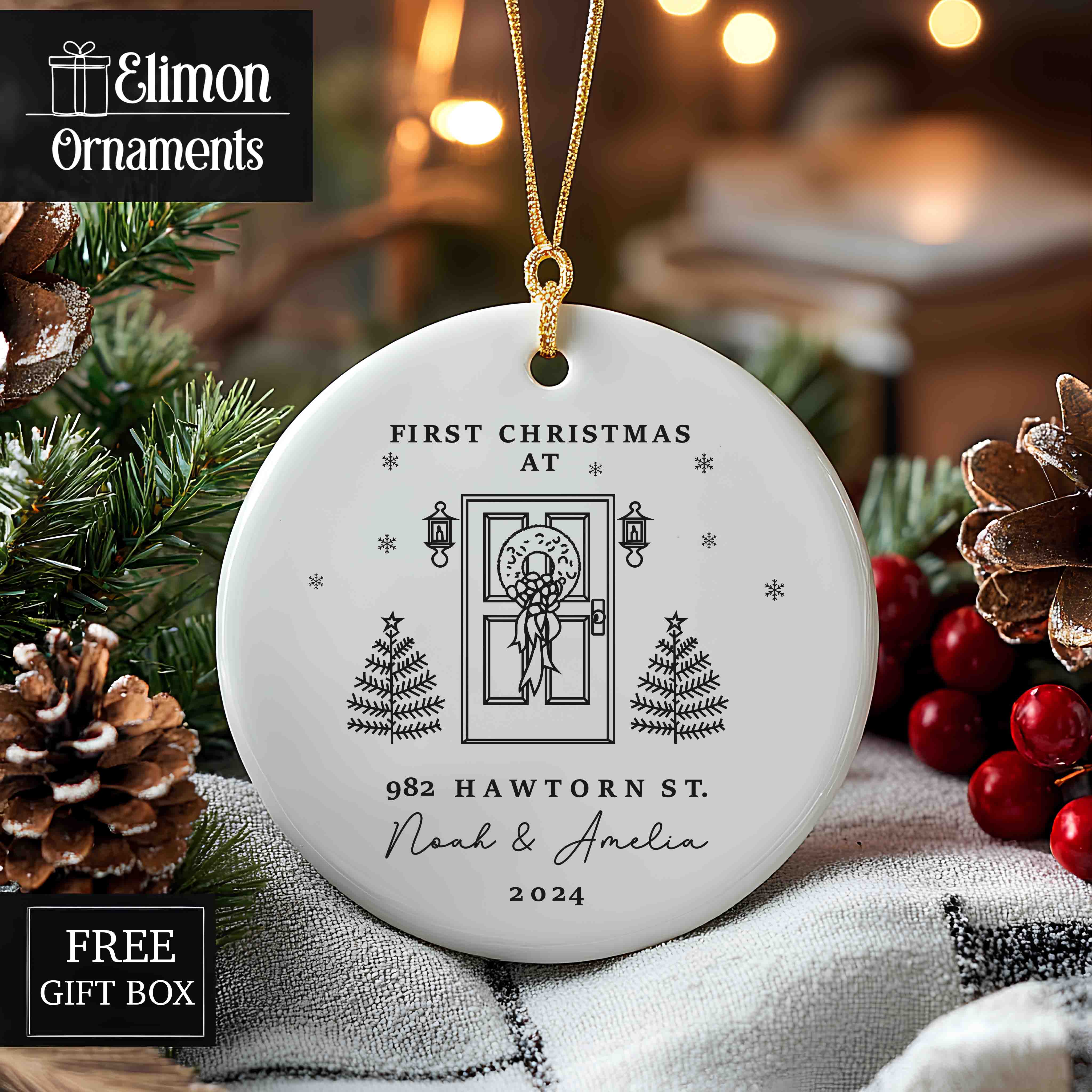 Personalized New Home Ornament - New Home Christmas Ornament - First Christmas At Address Ornament 2025