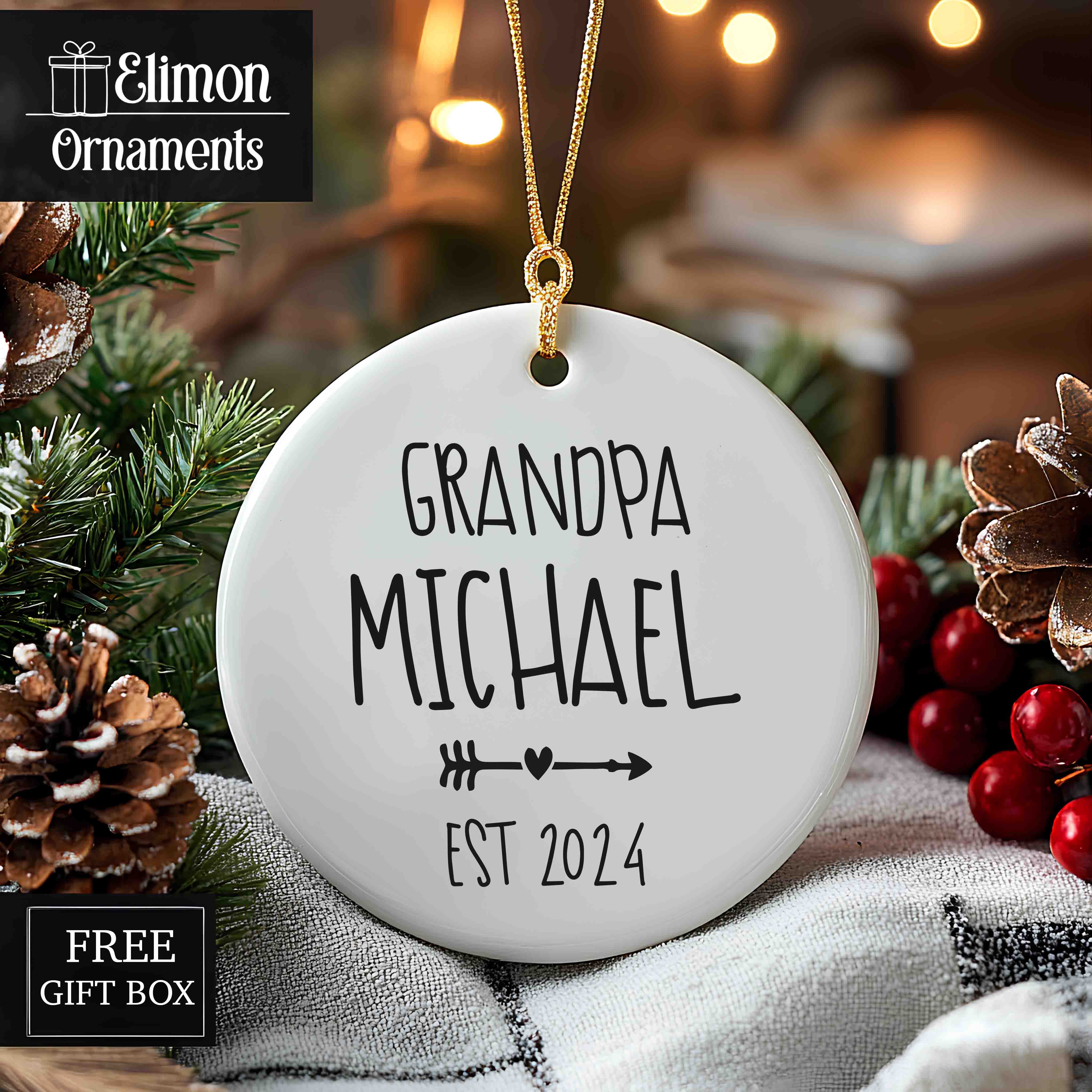 Grandpa Christmas Ornament - Personalized Grandpa Christmas Gift