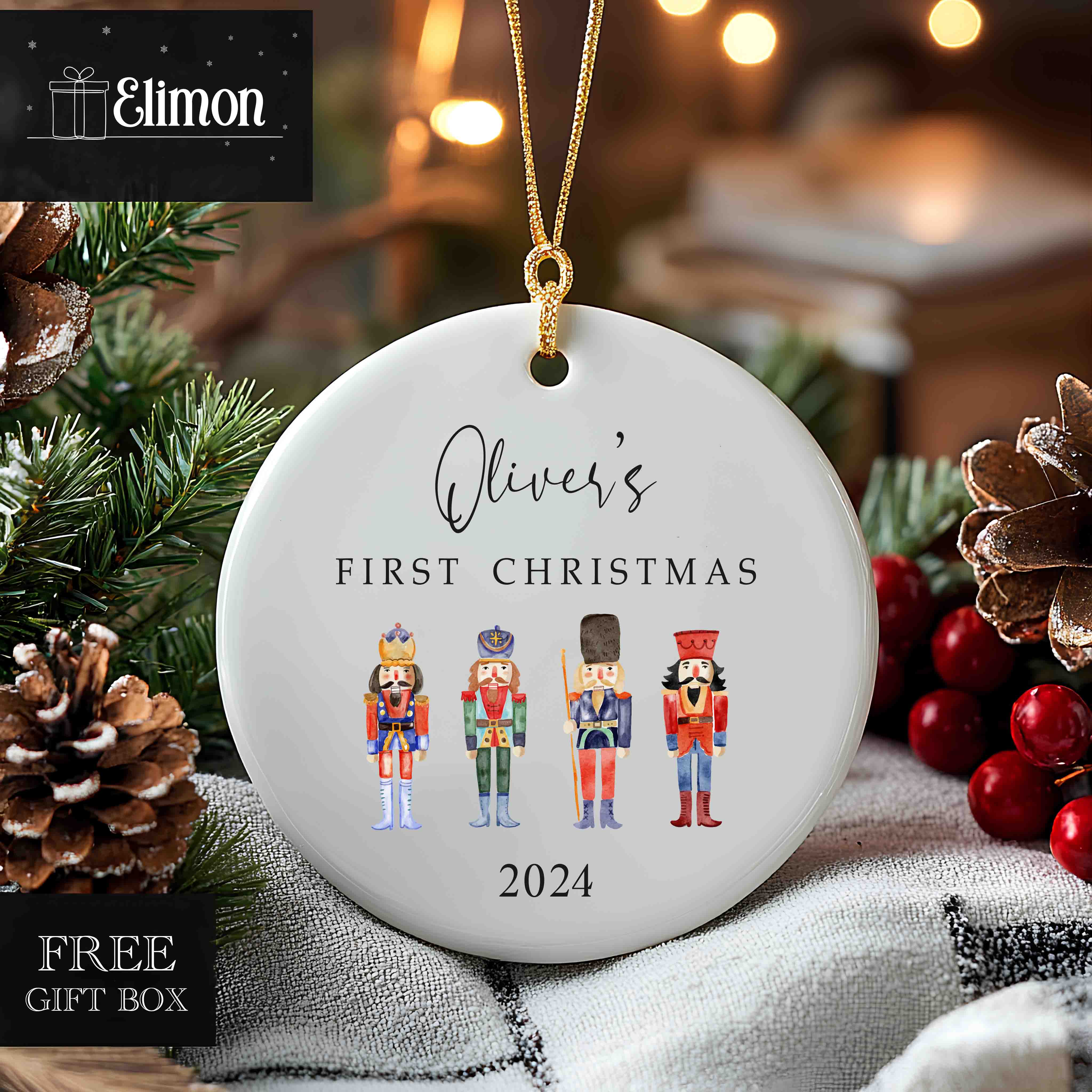 Nutcracker Toy Soldier Christmas Ornament, Custom Nutcracker Dancer Keepsake Ornament, Personalized 2025 Ornament Gift for Ballet Dancer