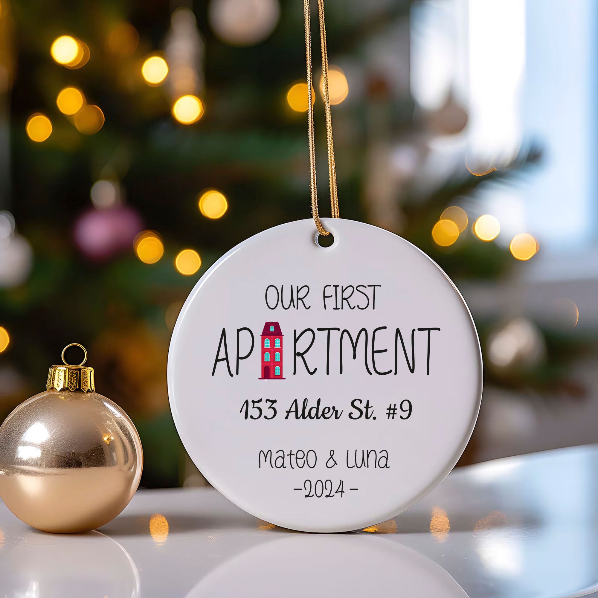 Our First Apartment Ornament Personalized - First Apartment Christmas Ornament - New House Ornament