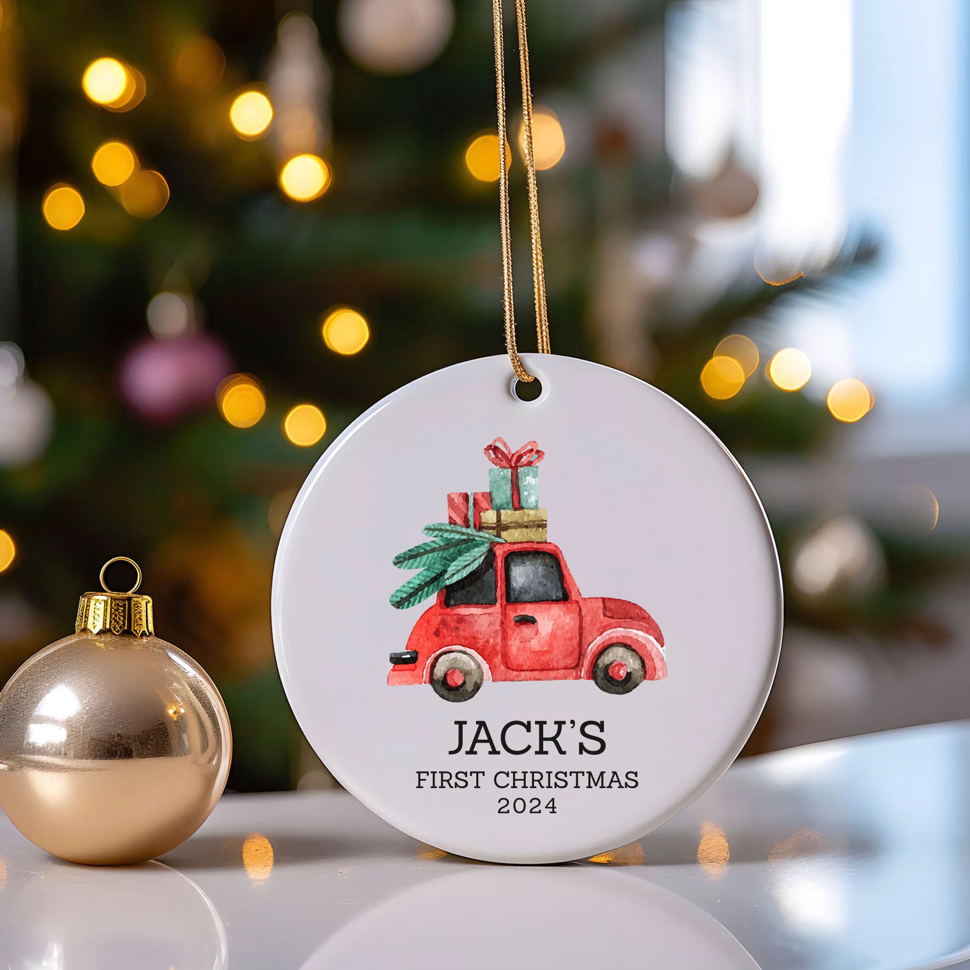 Boys Ornament - Personalized Car Christmas Ornament - Custom Boys Gift