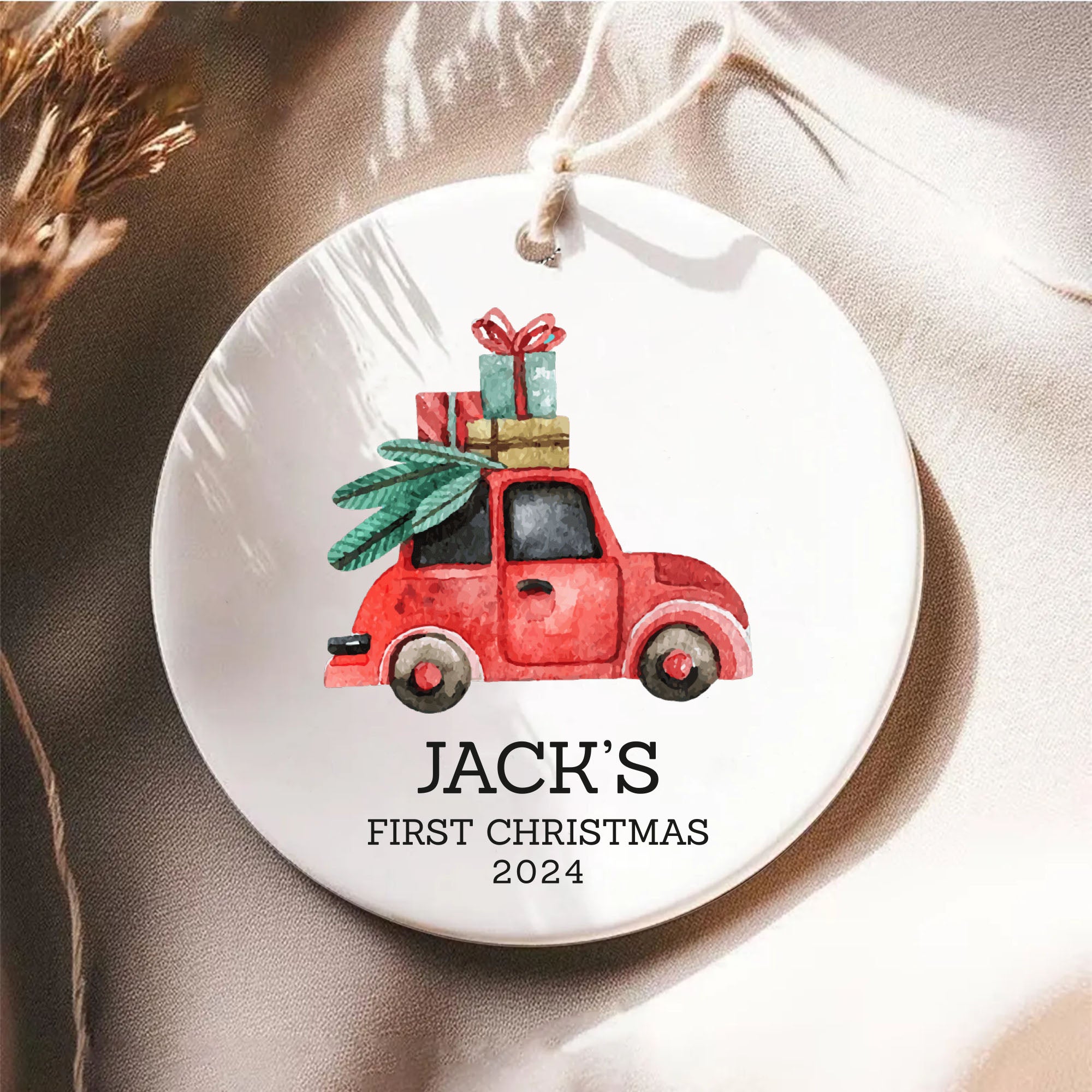 Boys Ornament - Personalized Car Christmas Ornament - Custom Boys Gift