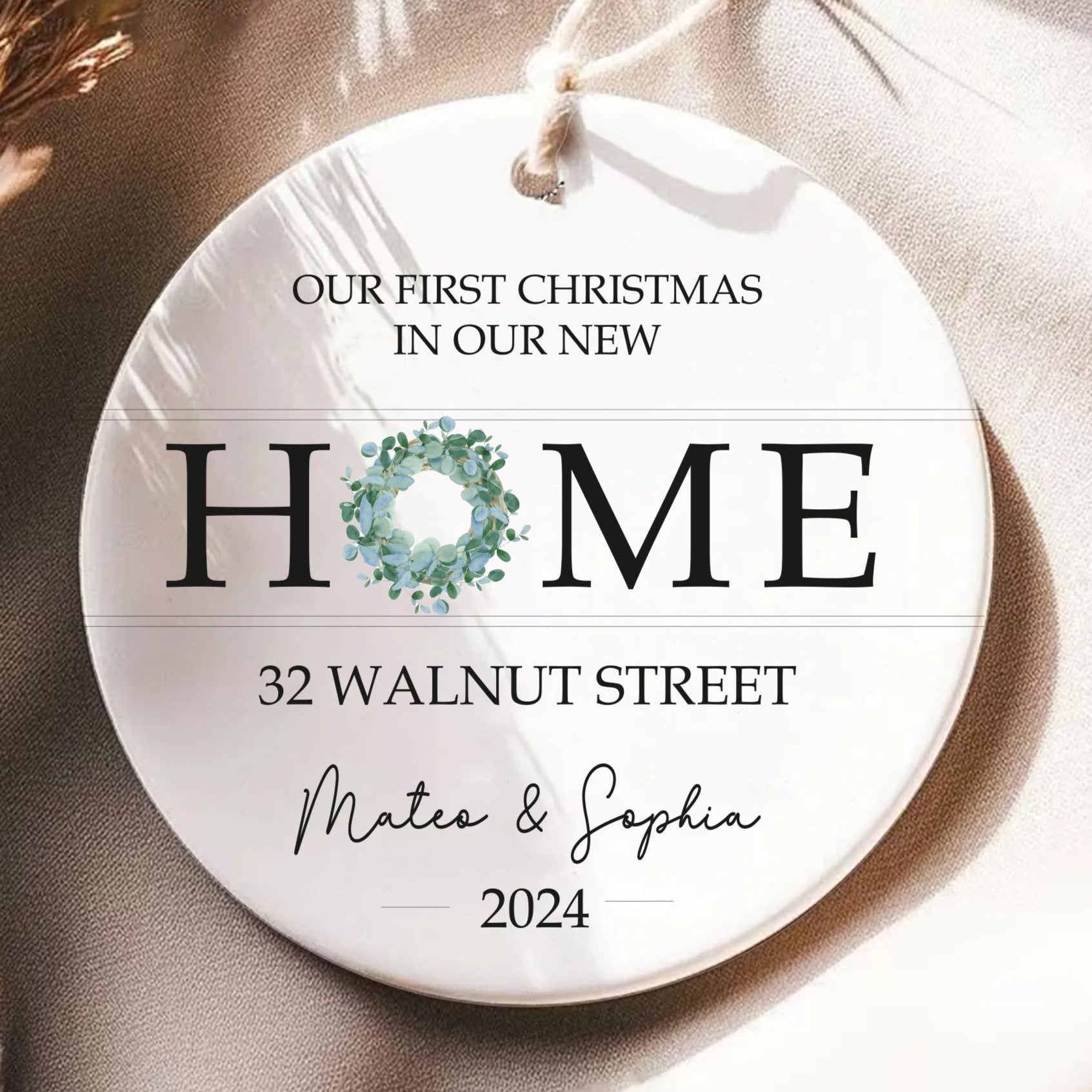 New Home Ornament - New Home Christmas Ornament 2025 - Wreath New House Ornament