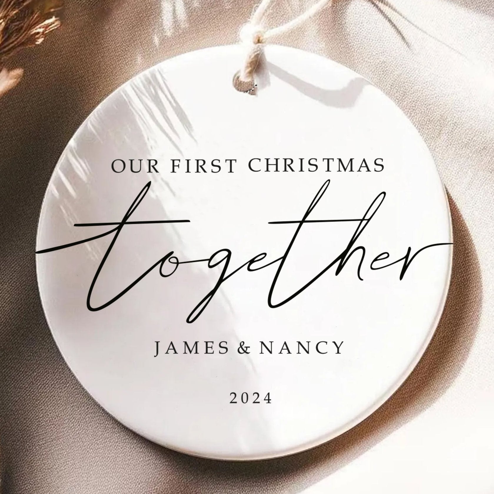 Couples Christmas Ornament - Our First Christmas Together - Personalized