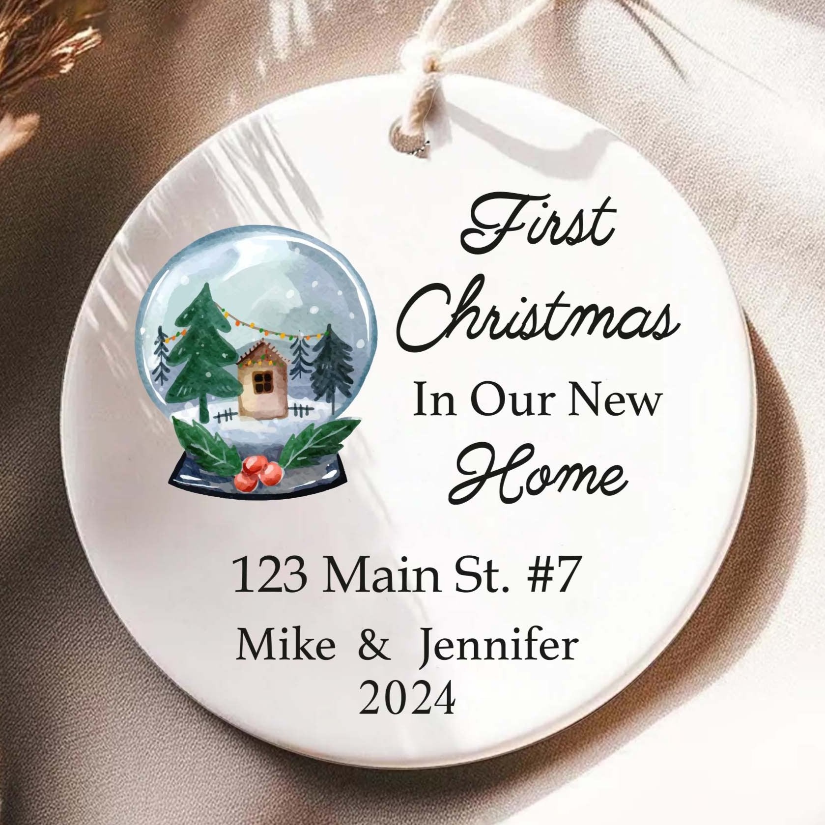 New House Ornament Personalized - First Home Christmas Ornament - New House Ornament - Realtor Closing Gift