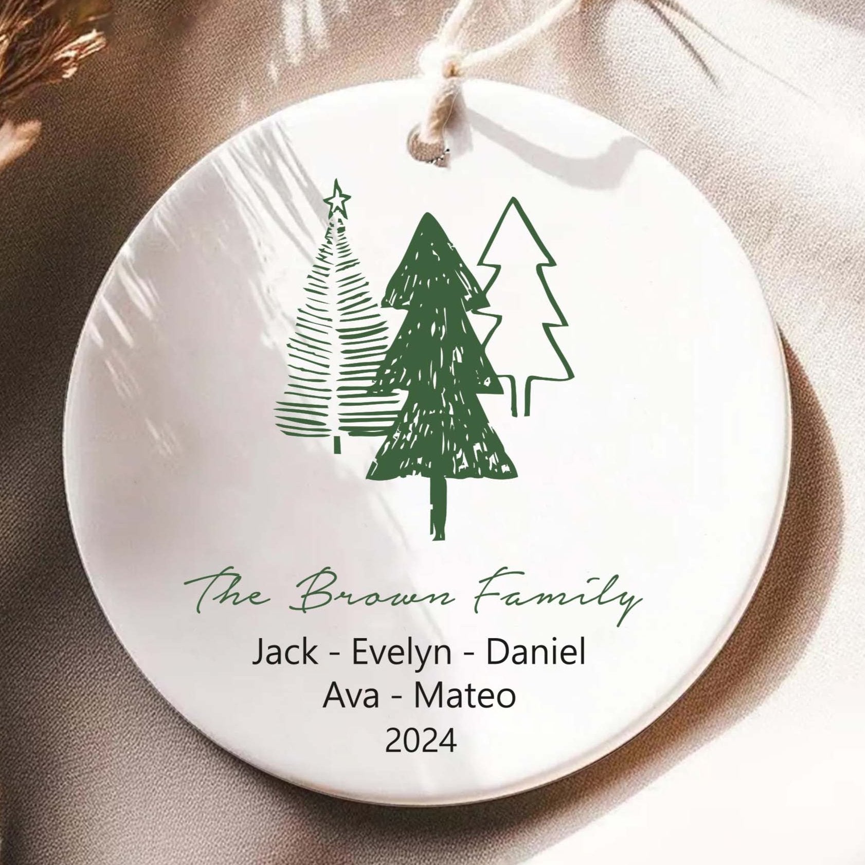 Family of Four Christmas Ornament - New Baby 2025 - Personalized Family Keepsake (Kopya)