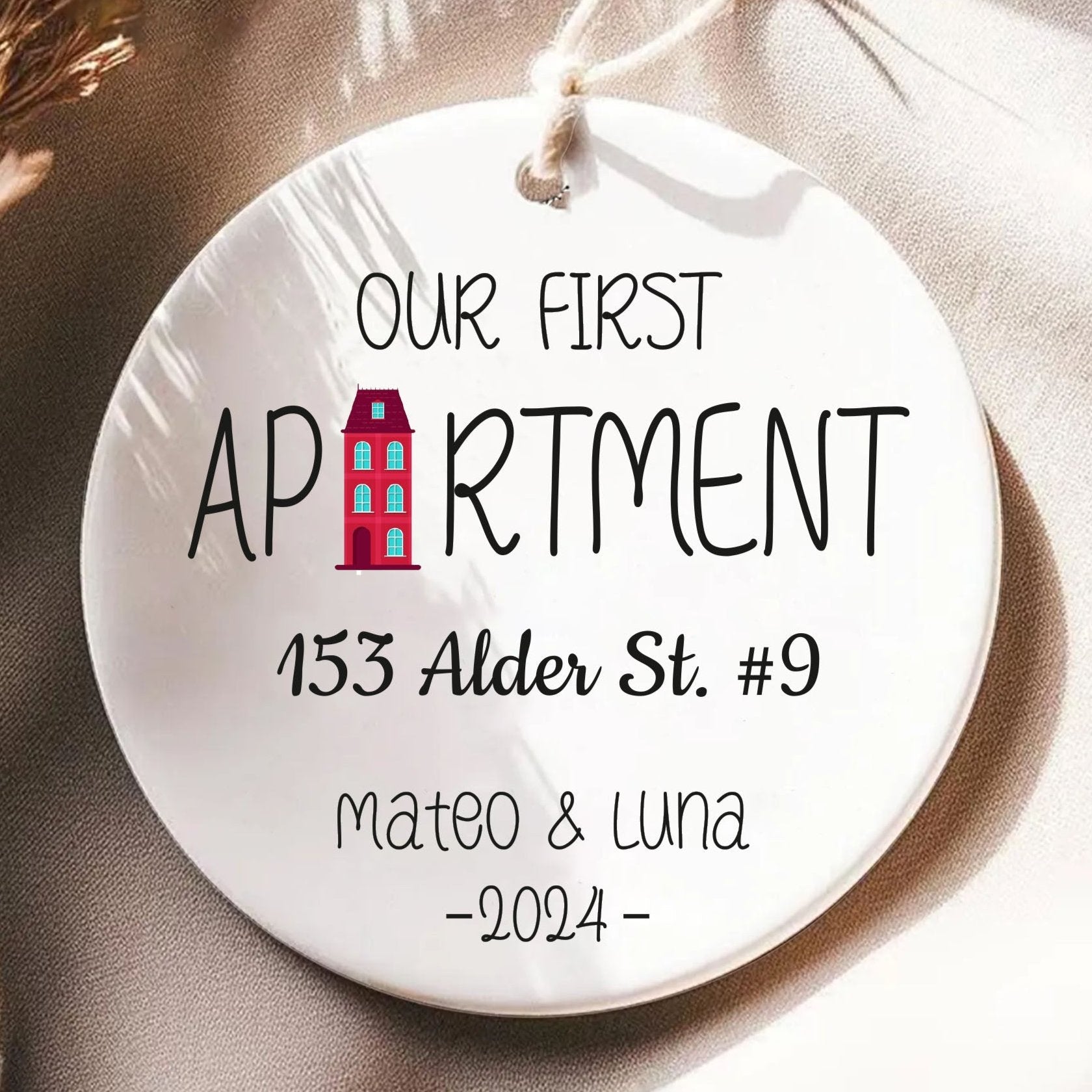 Our First Apartment Ornament Personalized - First Apartment Christmas Ornament - New House Ornament