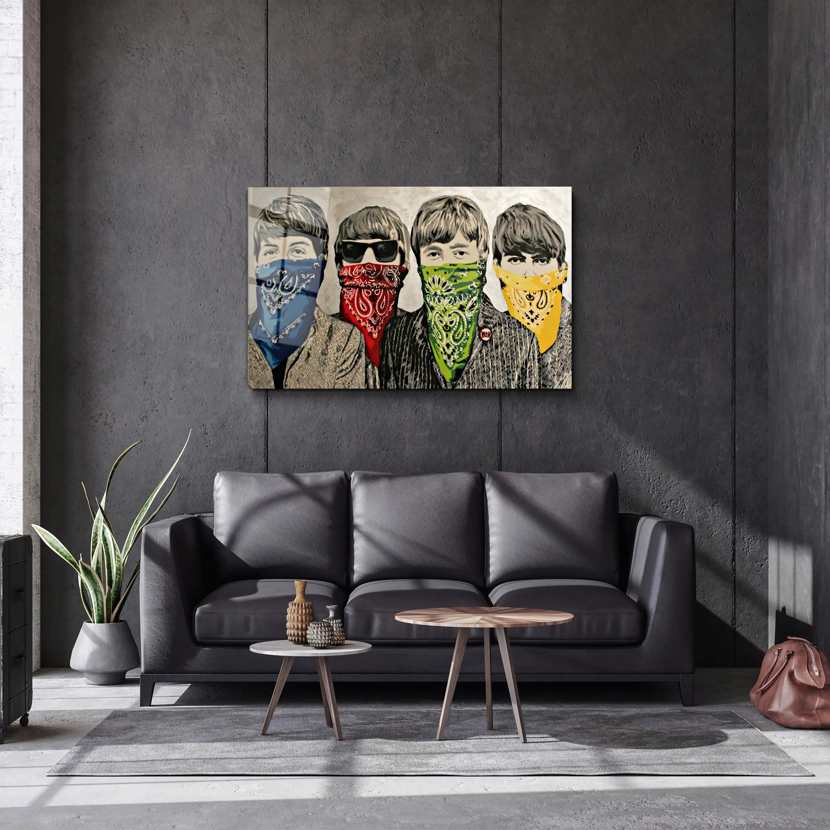 Banksy Beatles Glass Printing Wall Art