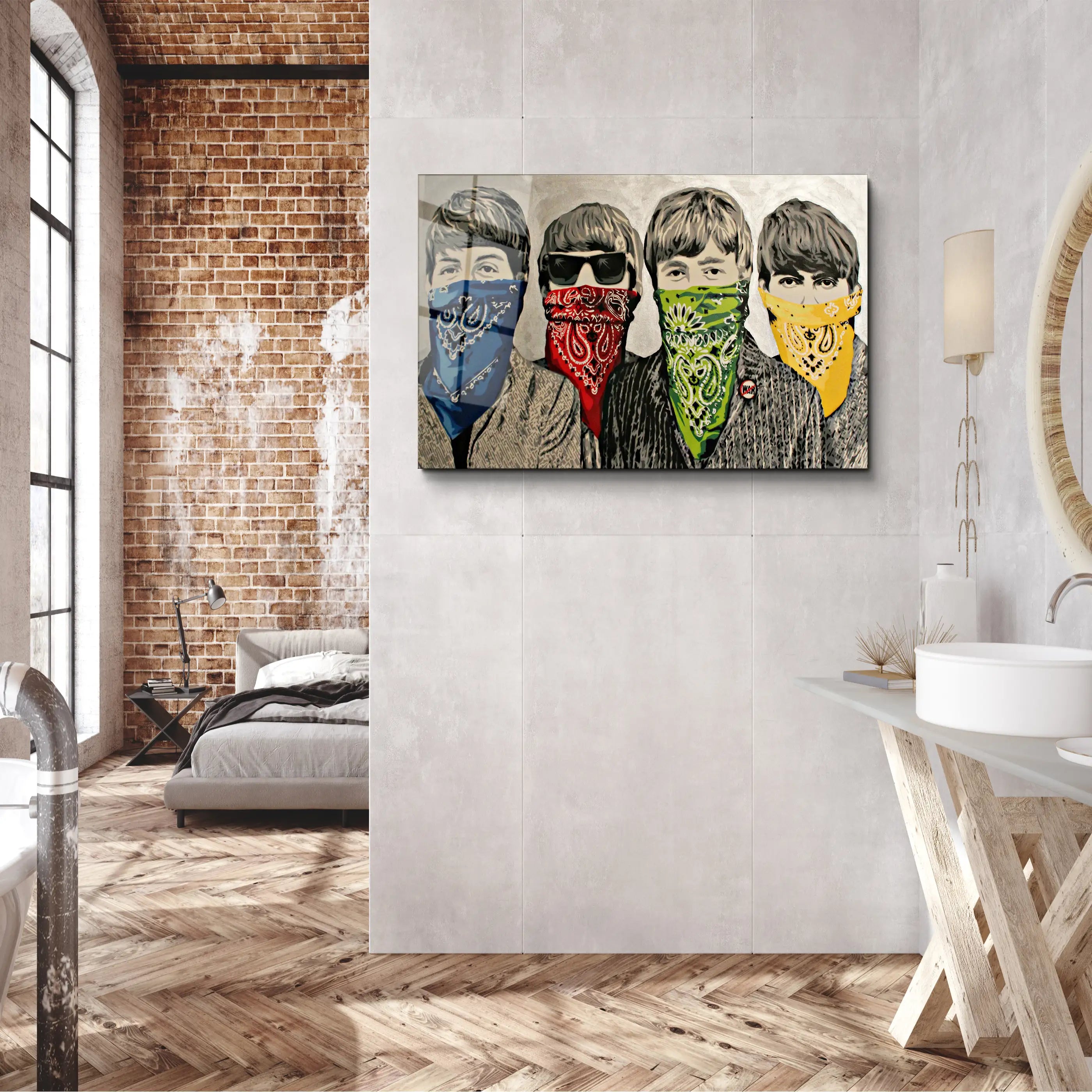 Banksy Beatles Glass Printing Wall Art