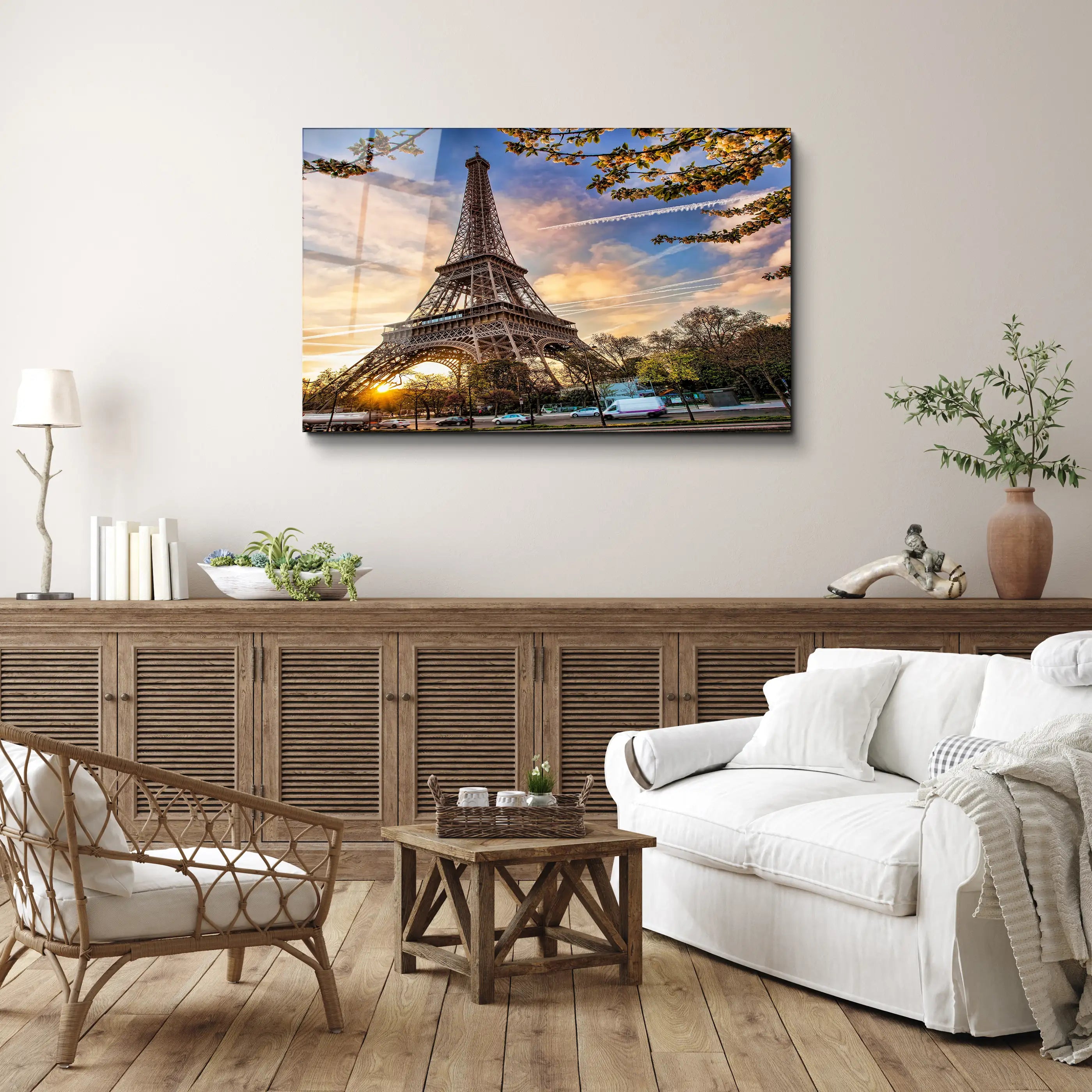 Eiffel Tower architectuer paris monument Glass Wall Art, Picture Made of Glass