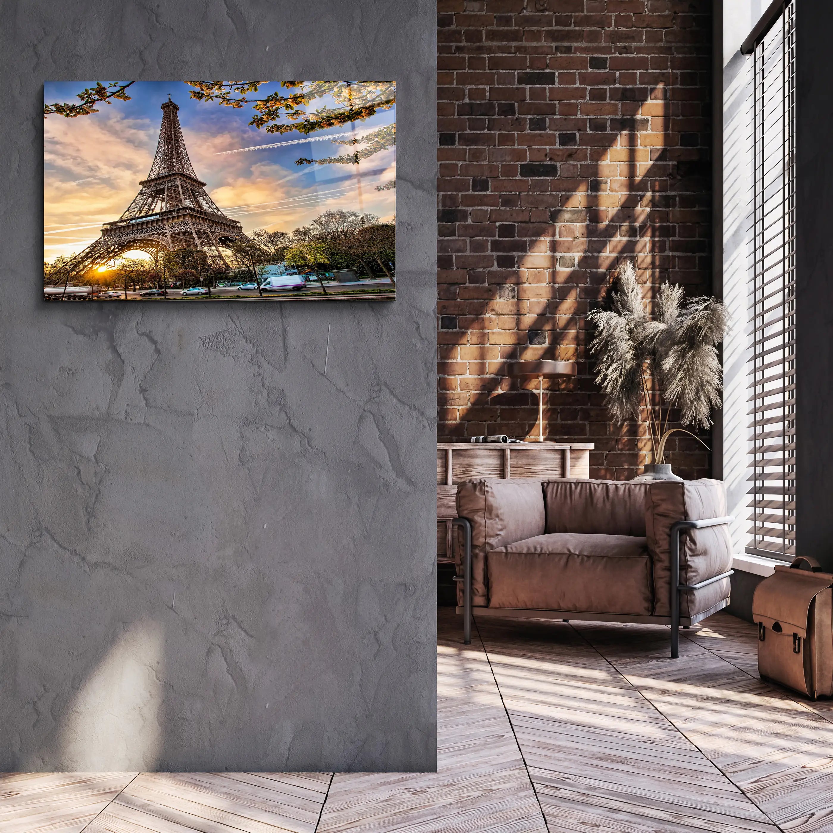 Eiffel Tower architectuer paris monument Glass Wall Art, Picture Made of Glass