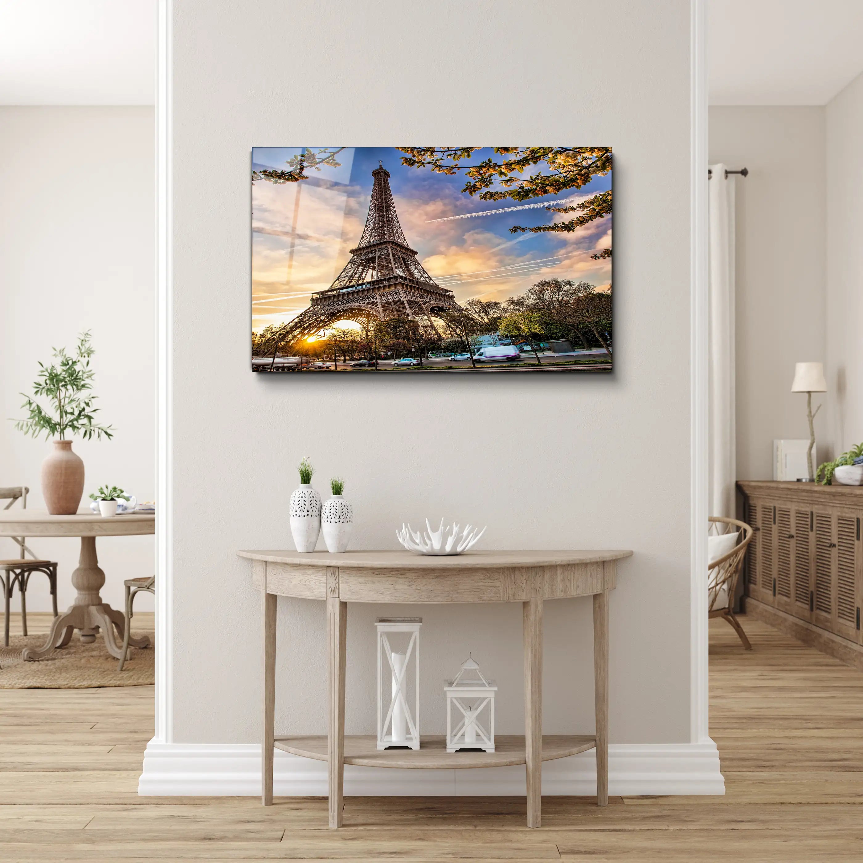 Eiffel Tower architectuer paris monument Glass Wall Art, Picture Made of Glass