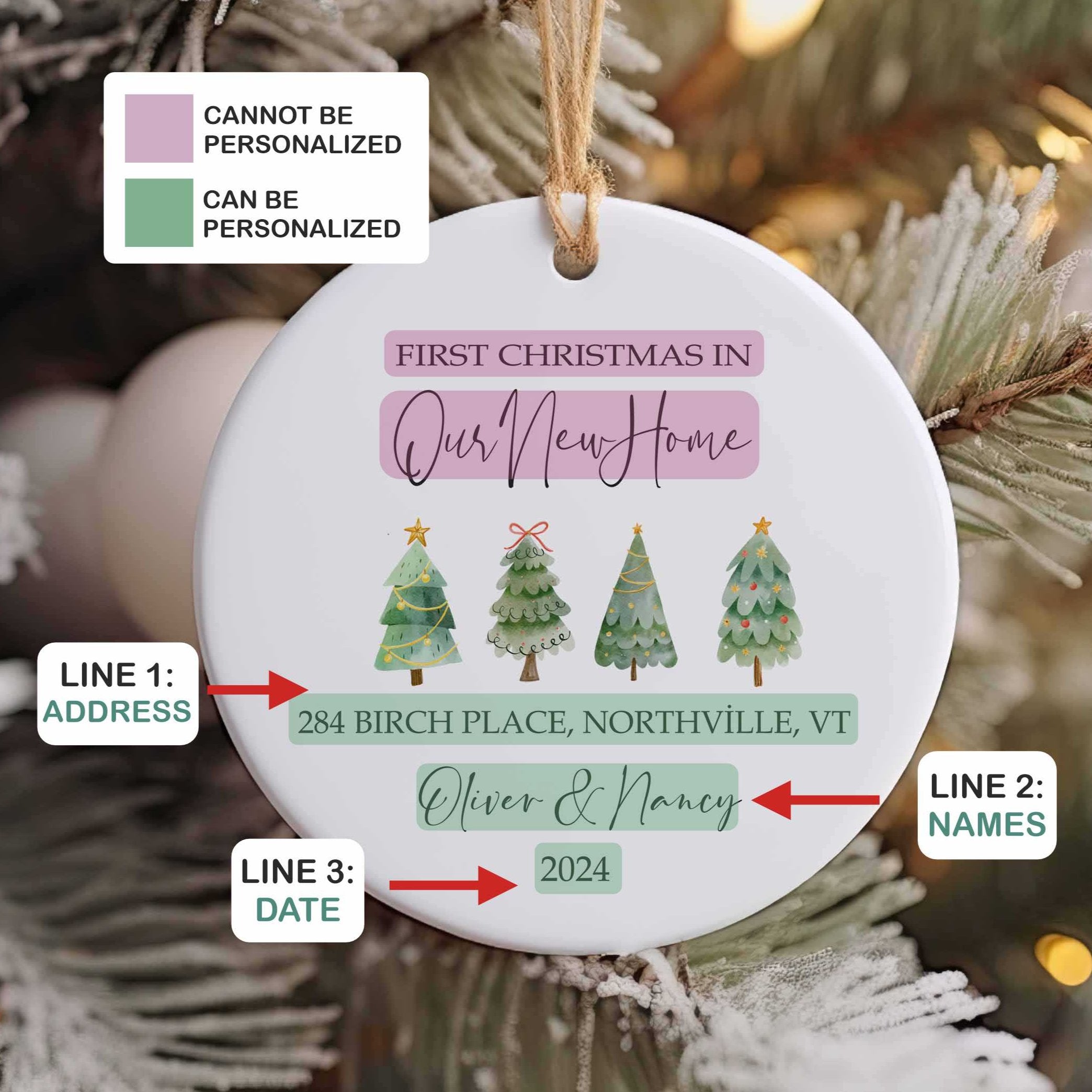 New Home Ornament - New Home Christmas Ornament 2023 - Christmas Tree New House Ornament