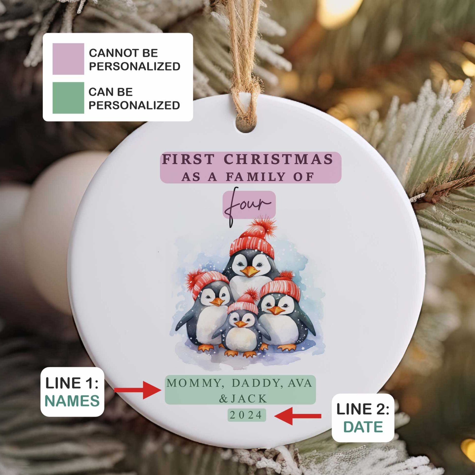 Family of Four Christmas Ornament - Personalized Family Keepsake - New Baby 2025