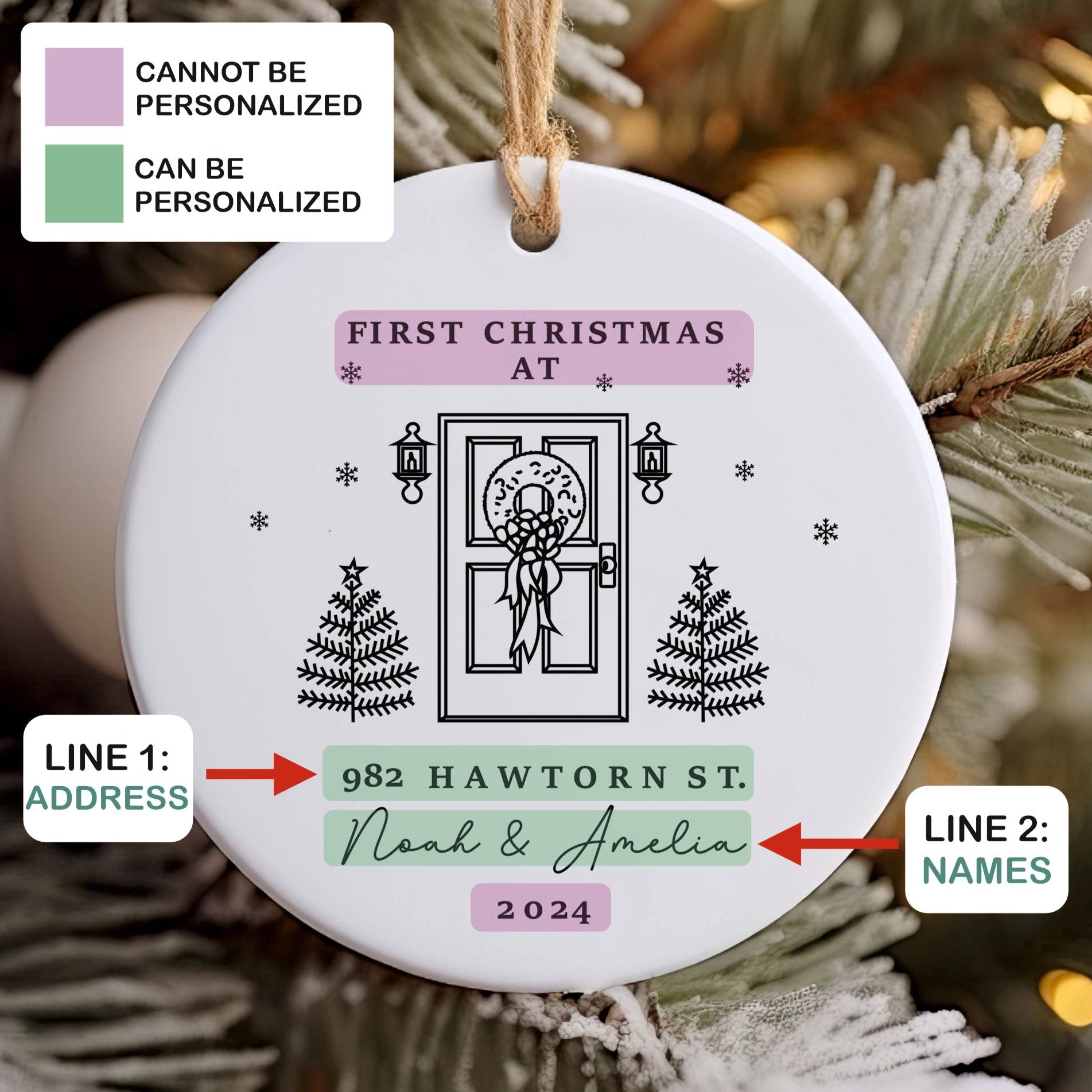 Personalized New Home Ornament - New Home Christmas Ornament - First Christmas At Address Ornament 2025