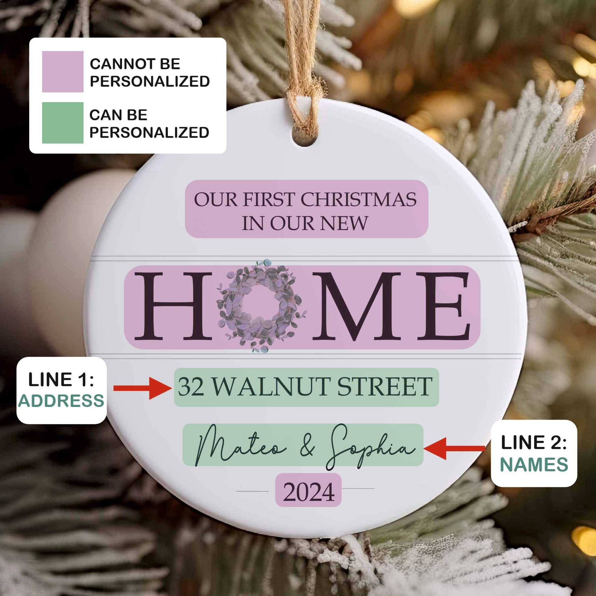 New Home Ornament - New Home Christmas Ornament 2025 - Wreath New House Ornament